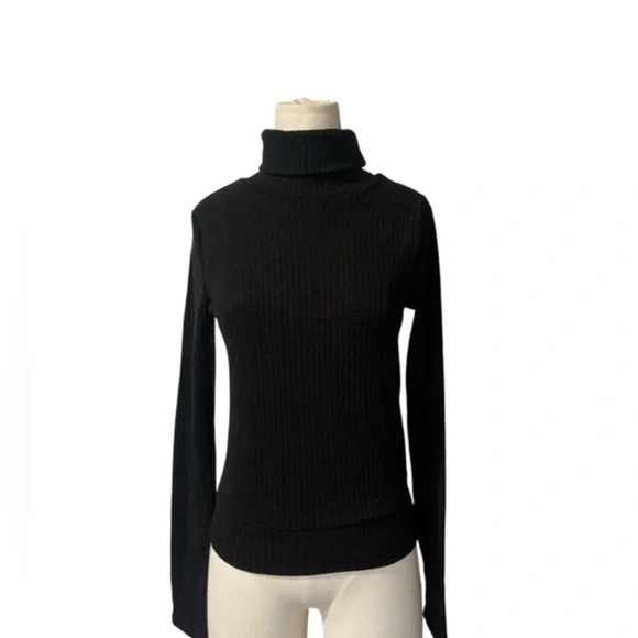 NWT Black Turtleneck Open Back Sweater in XS - Picture 7 of 9